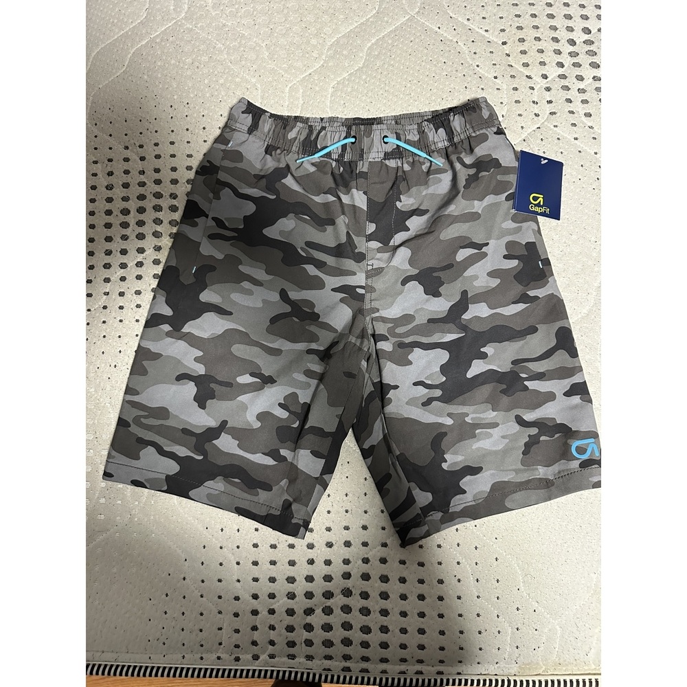 Gray camo print Boys Athletic Shorts